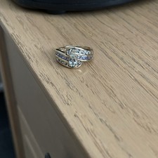 Ladies gold aquamarine and - gold,