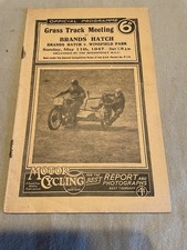 1947 Motor Cycle Grass Track Racing BRANDS HATCH WING FIELD PARK Programme BMCC