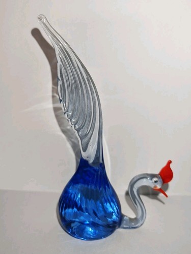 Murano style glass peacock - murano,
