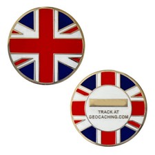 UK Flag Micro Geocoin - Nickel