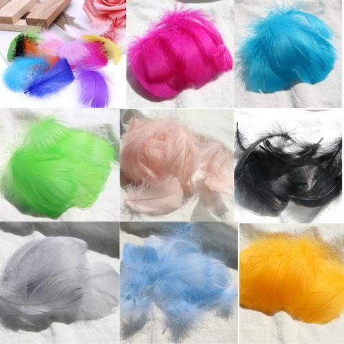 100 small coloured feathers - small,