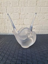 Vintage 1960's Lalique Wrapped Doves Frosted Glass/Crystal Vase