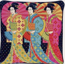 Rare Ehrman Tapestry Needlepoint Kit - Mikado Maids By Raymond Honeyman