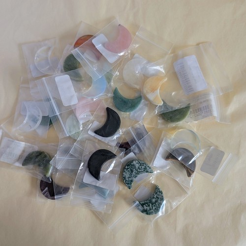 Mixed crystal moon carvings - mixed,