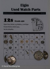 Elgin Used Watch Parts 12 / 12s Grade, Class Lord Elgin, Serial No 28191874  