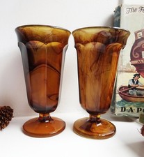 Pair of Davidson glass parfait