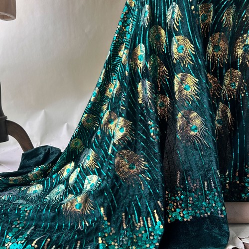 Sequin peacock feather pattern - peacock,