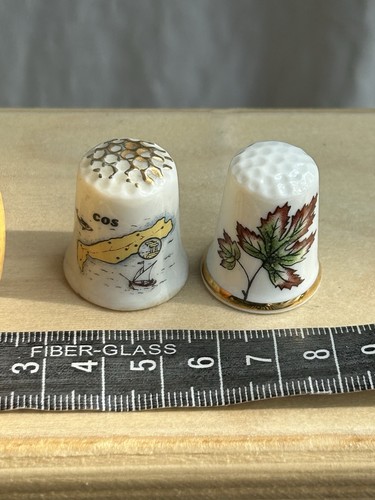 Vintage bone china thimbles - thimbles,