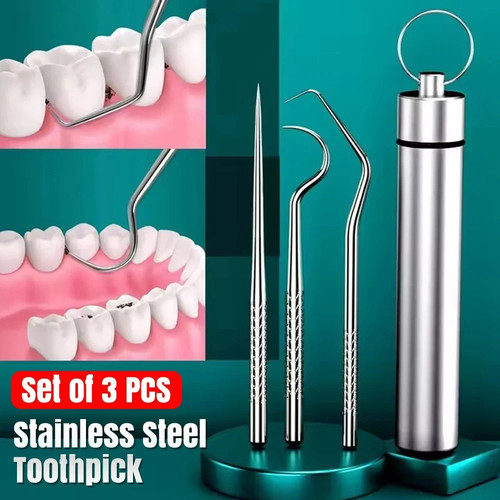 3pcs toothpick set metal - 3pcs,