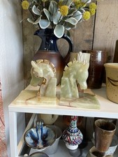 Vintage Green Onyx Bookends