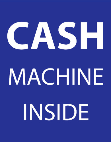 Atm cash machine - inside, shop