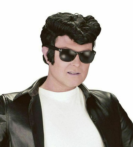 Mens black greaser wig - black, 1950s