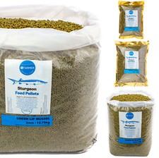 3mm high protein GREEN LIP MUSSEL sturgeon feed pond pellets (400g to 50kg)