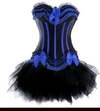 Black and Blue Corset Top with Tutu Skirt