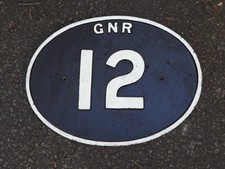 GNR Great Northern Railway Bridge Plate No 12 House Number Repro Sign