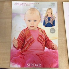 Sirdar Snuggly Smiley Stripes D/K Shrug Cardigan Knitting Pattern 1226 0-7yrs