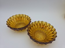 2x Beautiful Vintage Art Deco Dessert Fruit Bowls Pressed Glass