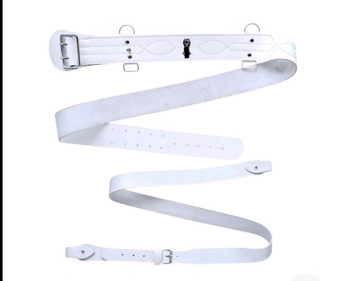 Sam browne belt white - belt, genuine