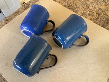 3 x DENBY IMPERIAL BLUE STRAIGHT SIDE MUGS For TEA or COFFEE
