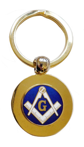 Masonic brass keyring round - brass,