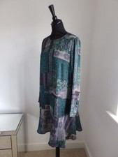 H&M Trend multicoloured geometric print flared dress SIZE 10