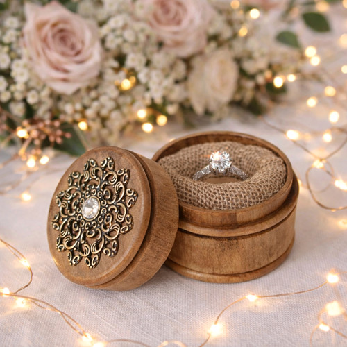 Engagement ring box wood - engagement,