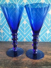 Vintage Cobalt Blue Wine
