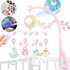 Pink Baby Musical Crib Bed
