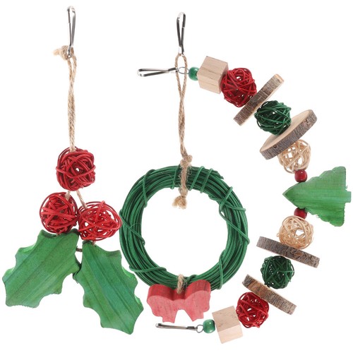 3pcs wooden bird chew - chew, for