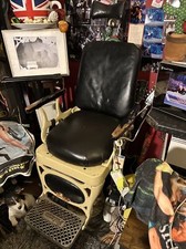 Vintage iron Pulzon Barbers Chair With  Leather Seats and Adjusting Positions