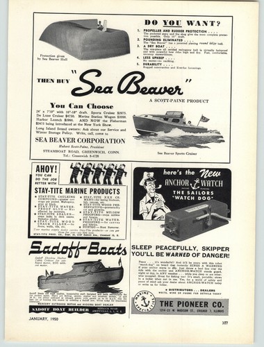 1950 paper sea - sea, beaver