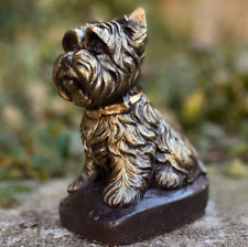 Yorkie dog statue Stone Yorkshire Terrier figurine Garden dog memorial Yard art
