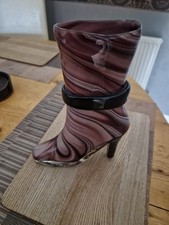 Murano Stylish Glass Boot/23cm High In Lovely Transcending Shades Of Purple