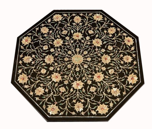 Marble side coffee table - 18",