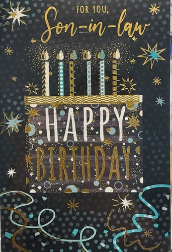 Son law birthday card - son, /