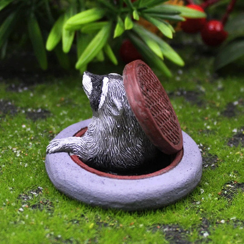 Miniature raccoon figurines - miniature,