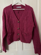 ZARA Fuchsia Pink Cable Knit