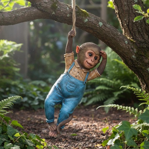 Hanging monkey statue - monkey, handmade