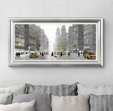 John Lewis Jon Barker 'New York Crossing' Framed Print 59 x 114cm Grey (Dent) B+