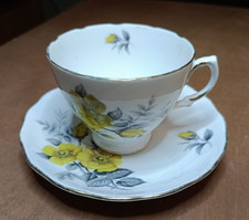 Royal Vale Yellow Rose Bone China Cup and Saucer Set