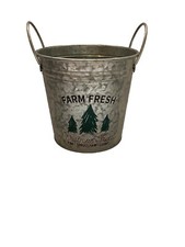 Ashland Silver Tin Bucket Farm