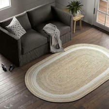 Rug Oval Jute Carpet 100%