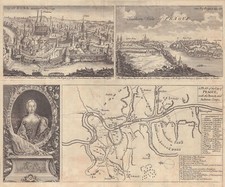Siege of Prague 1742. City of Egra (Cheb). Maria Teresa. GENTS MAG 1742 map
