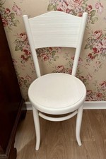 Vintage White Painted Wooden Bentwood Chair 