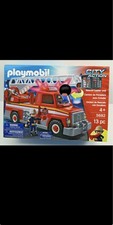 PLAYMOBIL CITY ACTION RESCUE LADDER UNIT 5682 FIRE ENGINE RED FLASKING LIGHT 999