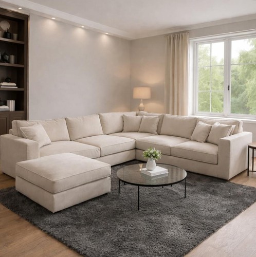 Luxury ruby corner sofa - luxury, full