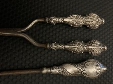 Silver Handles Button Hook And