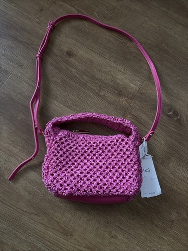 Hand crochet pink straw - crochet,