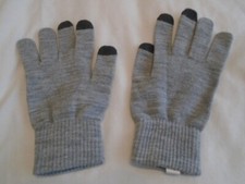 Ladies grey marl wrist length gloves, FLYING TIGER, size M/L, NEW