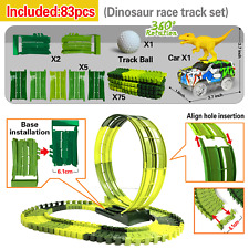 Magic Climbing Electric Dinosaur Car Track Railway Toy Car Set Bend Flexible Rac